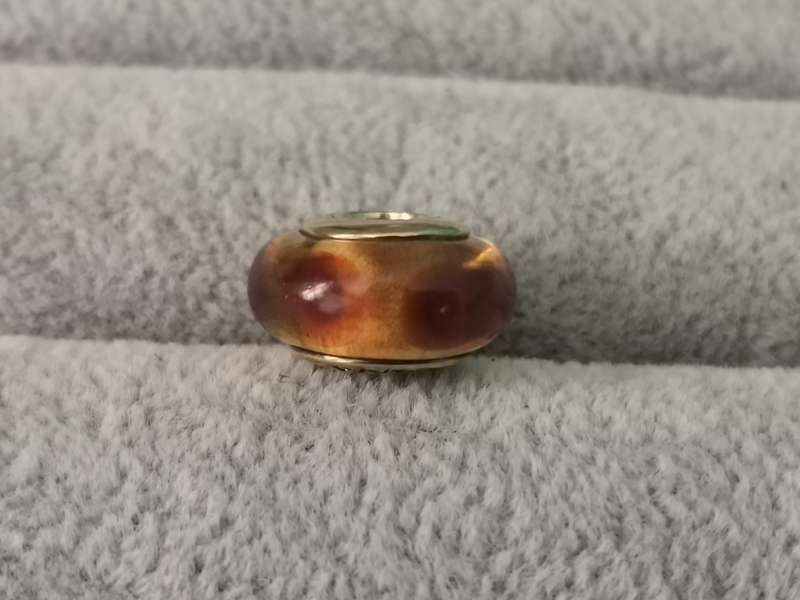 Gold Pandora Brown Mystic Charm