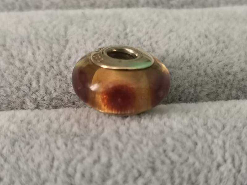 Gold Pandora Brown Mystic Charm