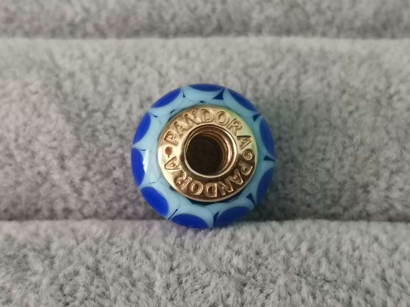 Gold Pandora Blue Petals Charm