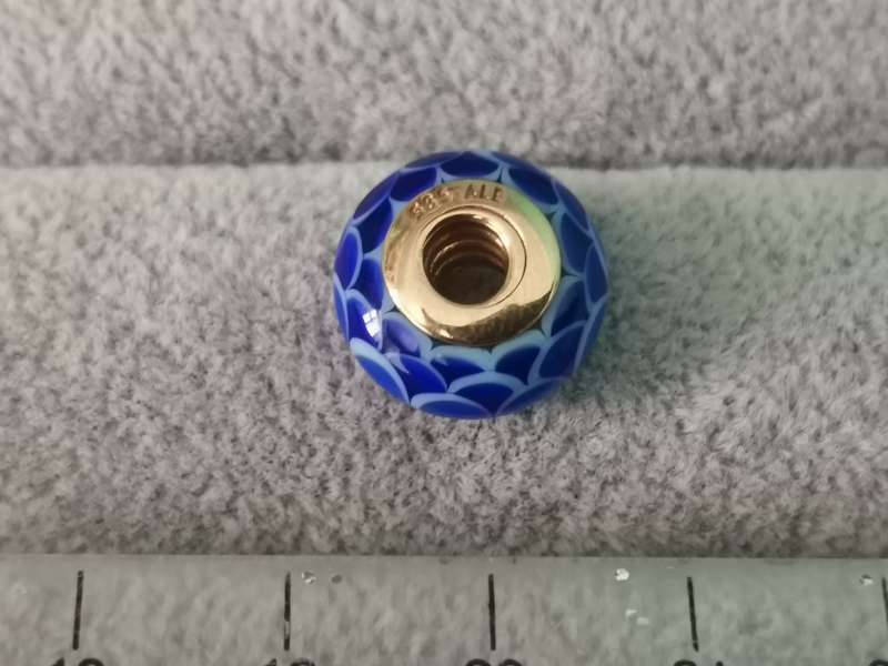 Gold Pandora Blue Petals Charm