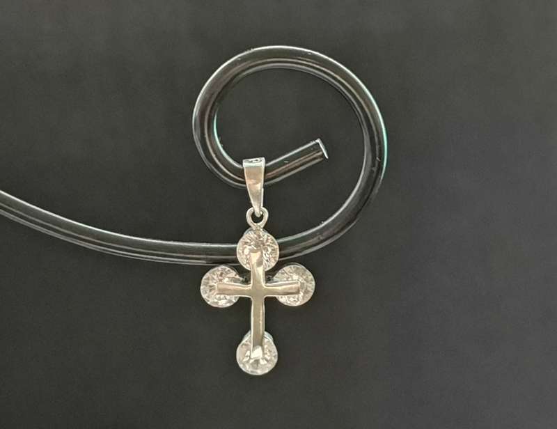 Dazzling Silver Cross Pendant
