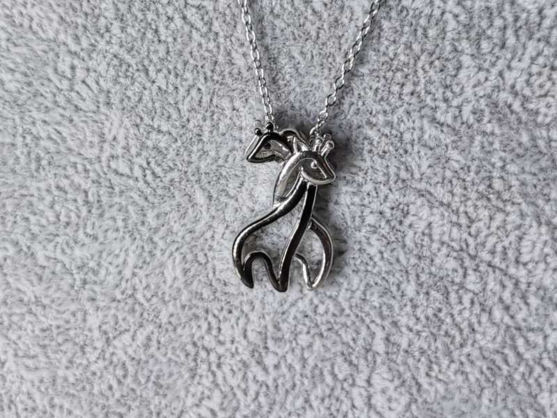 Adorable Silver Giraffe Necklace
