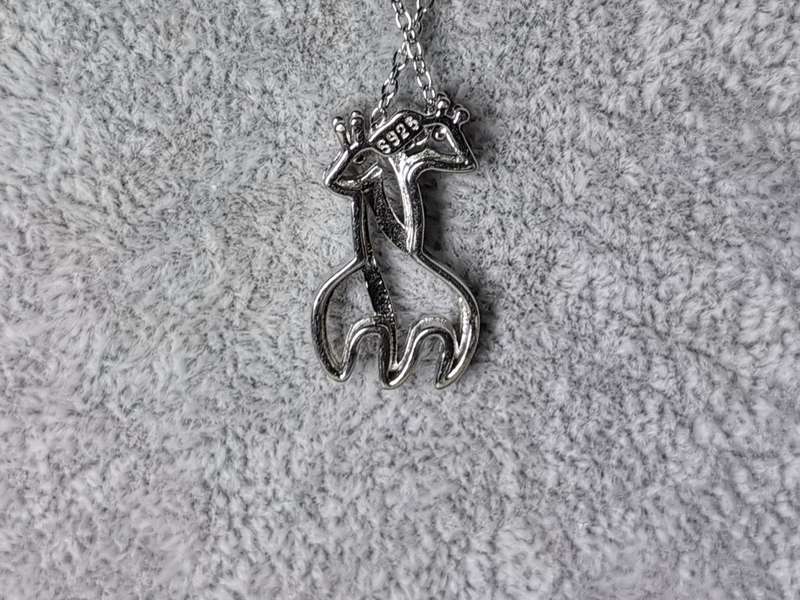 Adorable Silver Giraffe Necklace