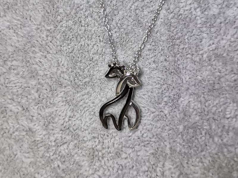Adorable Silver Giraffe Necklace