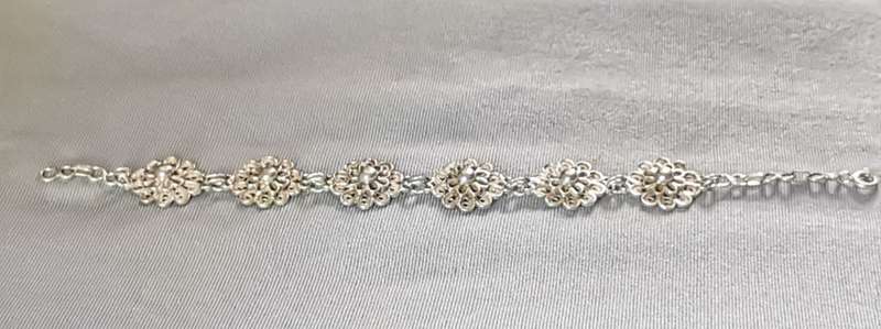 Silver Filigree Flowers Bracelet