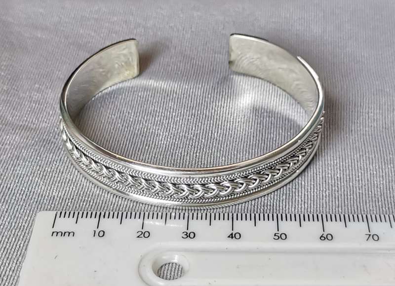 Patterned Silver Cuff