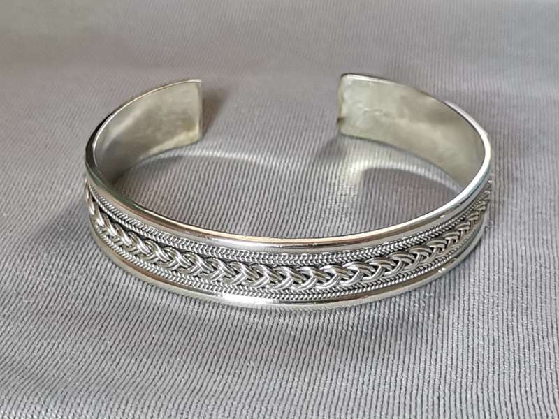 Patterned Silver Cuff