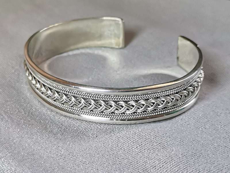 Patterned Silver Cuff