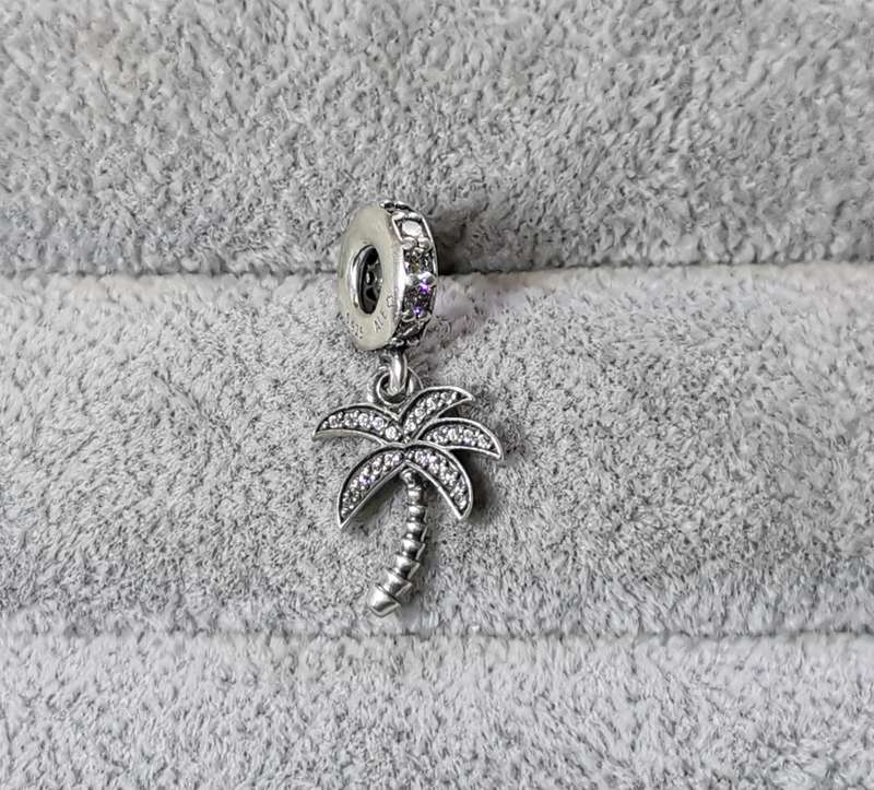 Silver Pandora Dangling Palm Tree Charm