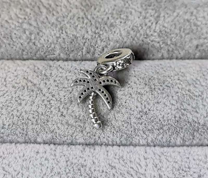 Silver Pandora Dangling Palm Tree Charm