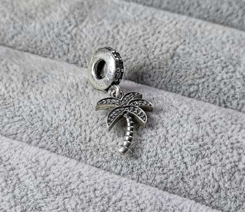 Silver Pandora Dangling Palm Tree Charm