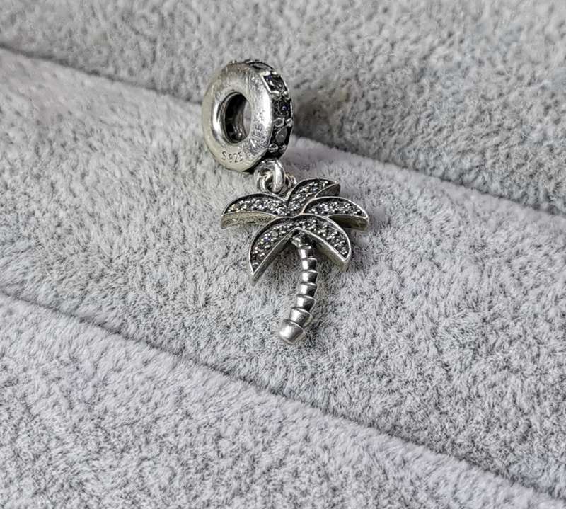 Silver Pandora Dangling Palm Tree Charm