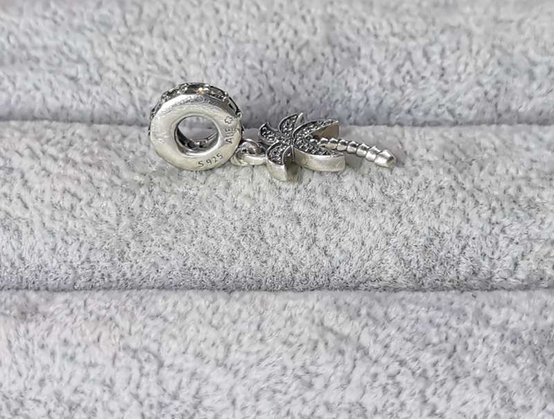 Silver Pandora Dangling Palm Tree Charm