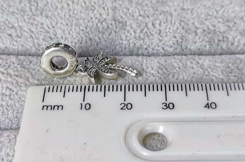 Silver Pandora Dangling Palm Tree Charm