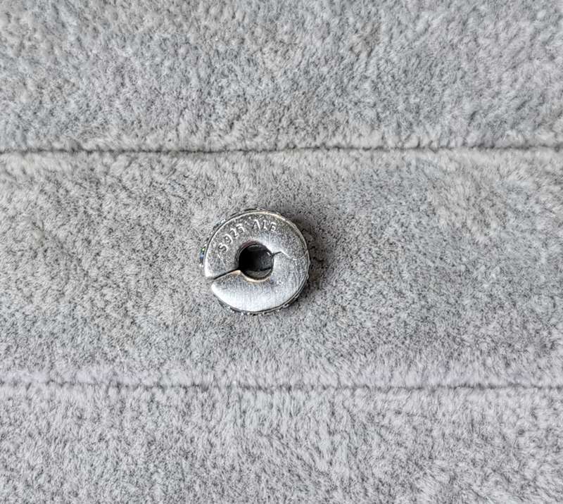 Silver Pandora Teal Pave Charm
