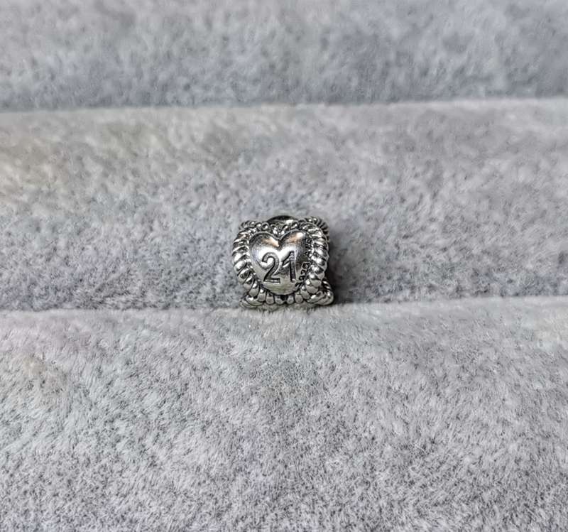 Silver Pandora `21` Charm