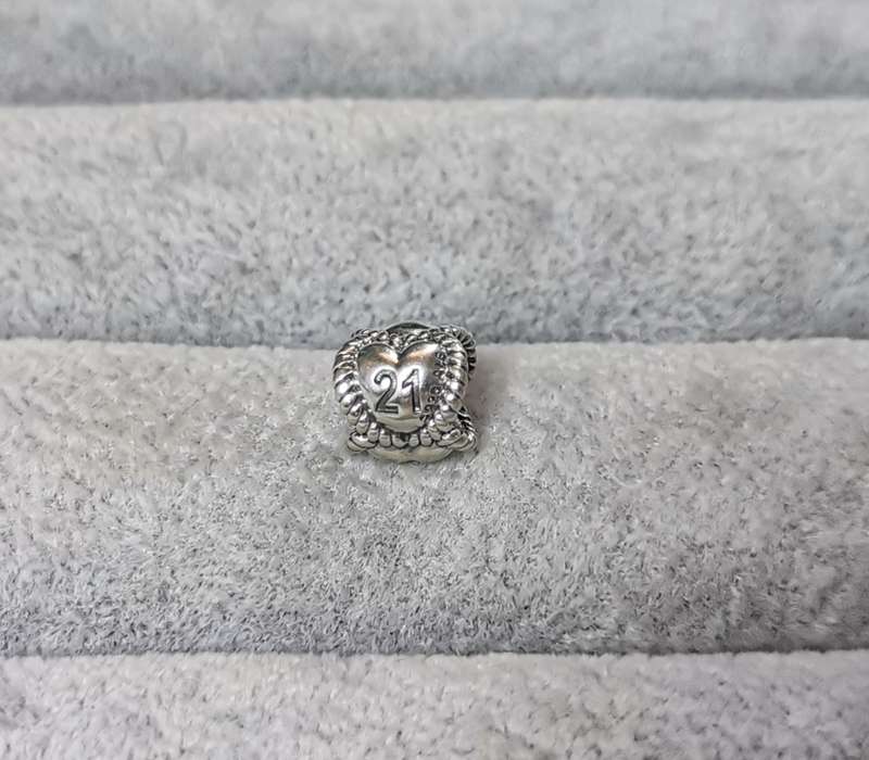 Silver Pandora `21` Charm