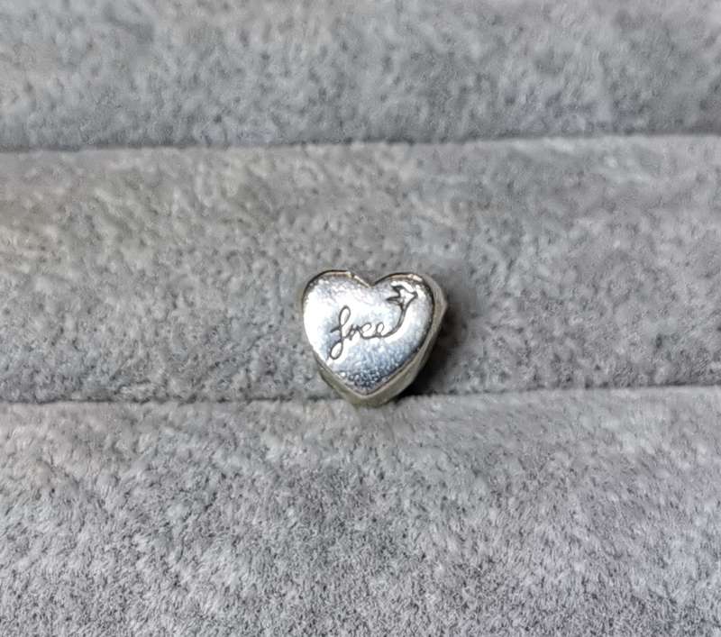 Silver Pandora Heart of Freedom Charm