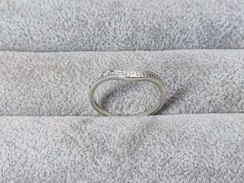 Silver Curved Half Eternity Ring