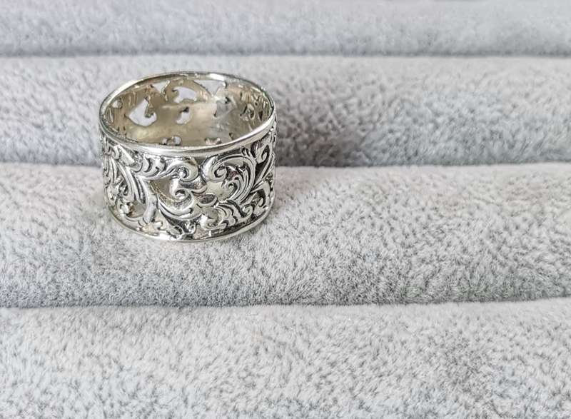 Detailed Silver Ring