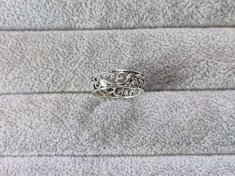 Detailed Silver Ring