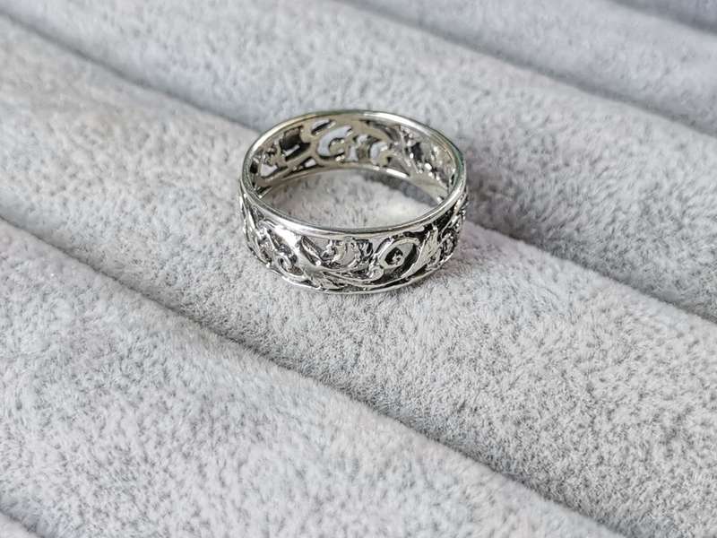 Detailed Silver Ring