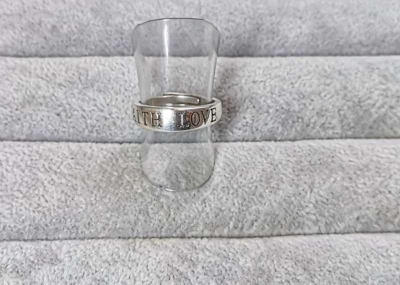 Silver Faith and Love Ring
