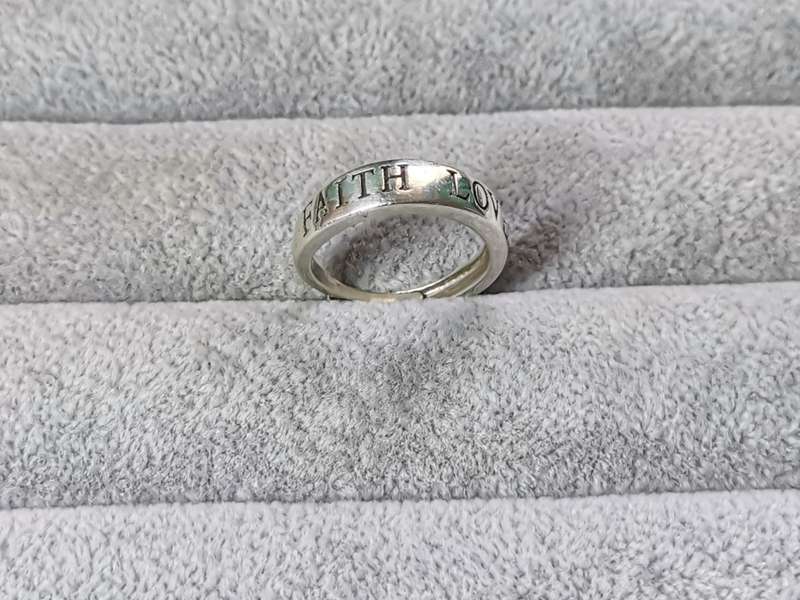 Silver Faith and Love Ring