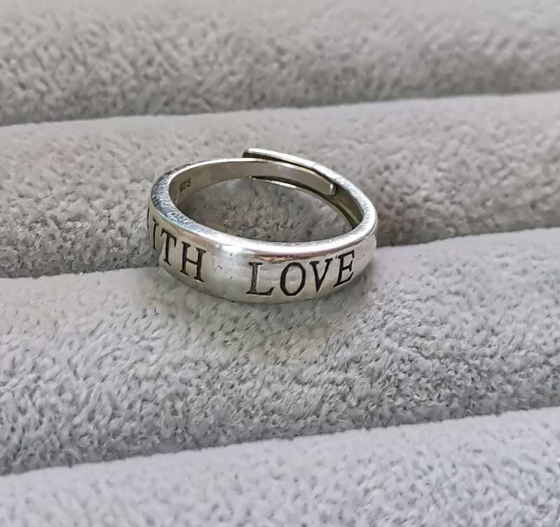 Silver Faith and Love Ring