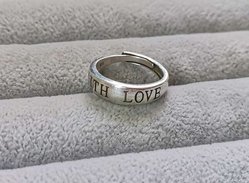 Silver Faith and Love Ring