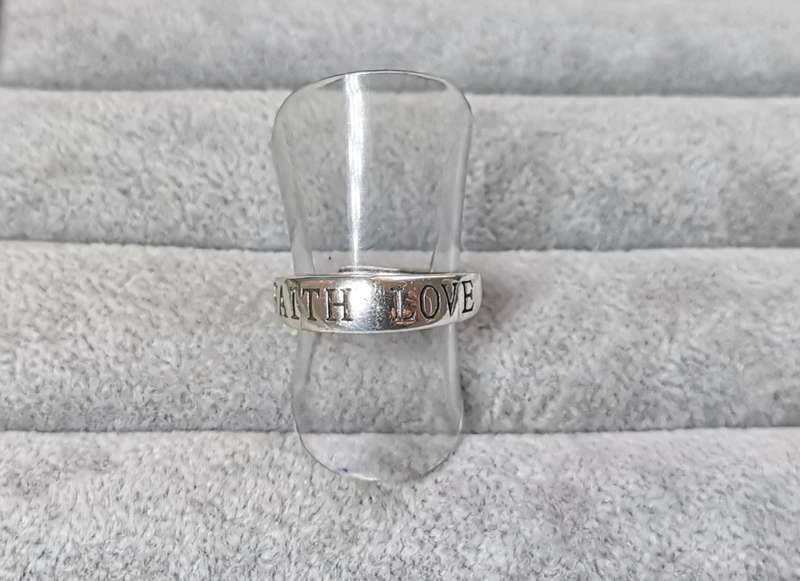 Silver Faith and Love Ring