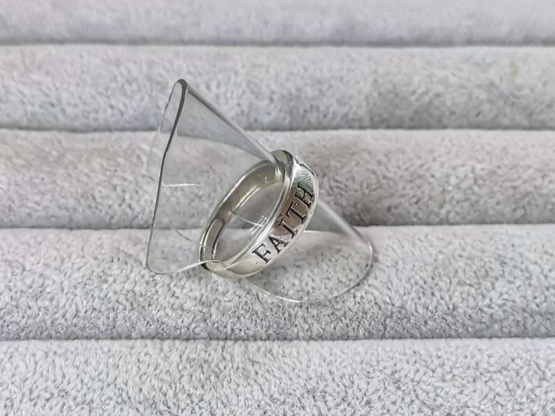 Silver Faith and Love Ring