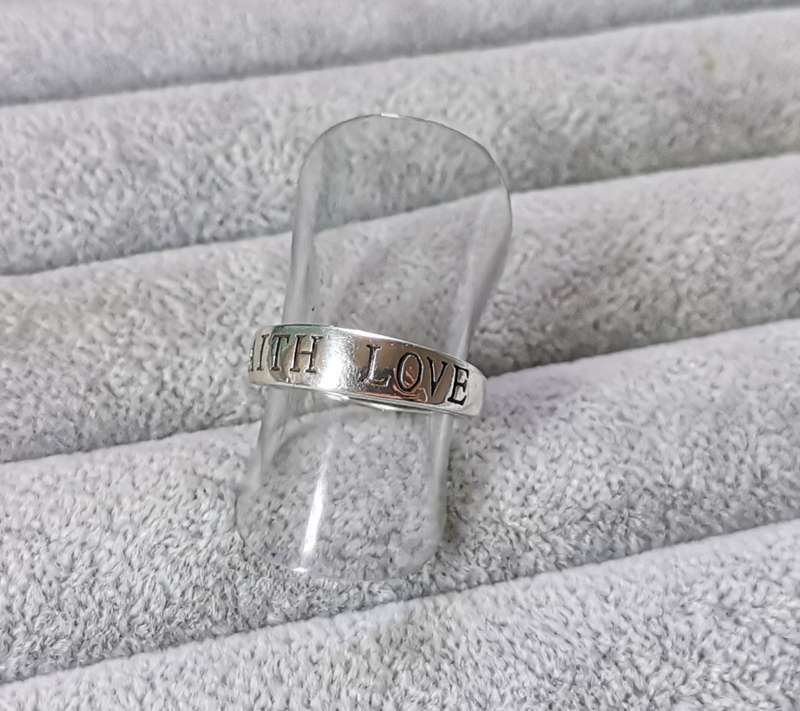 Silver Faith and Love Ring