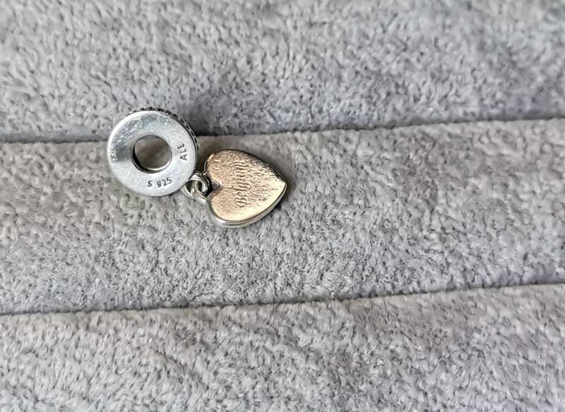 Silver Pandora Heart Charm