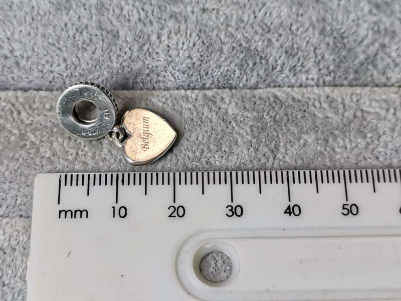 Silver Pandora Heart Charm