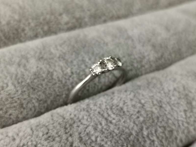 BROWNS Platinum Claw Set Protea Trilogy Ring
