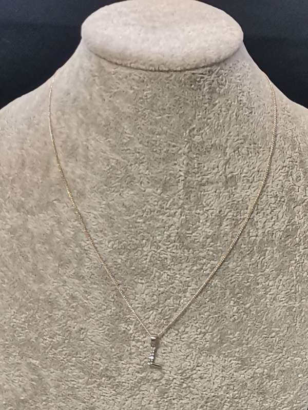 Silver `L` Necklace