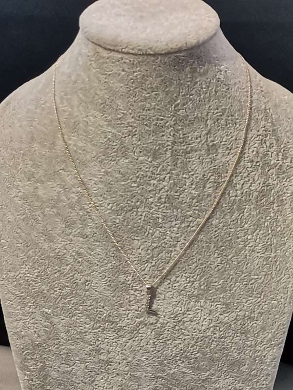 Silver `L` Necklace