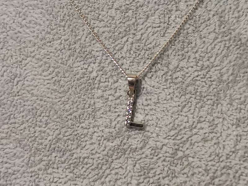 Silver `L` Necklace