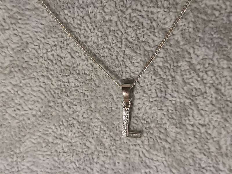 Silver `L` Necklace
