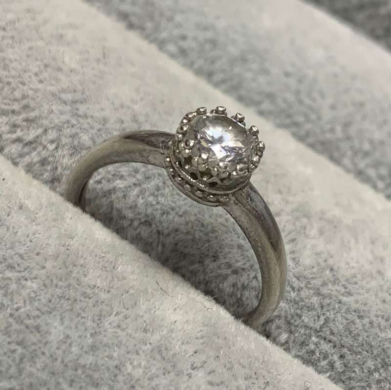 Silver Solitaire Ring