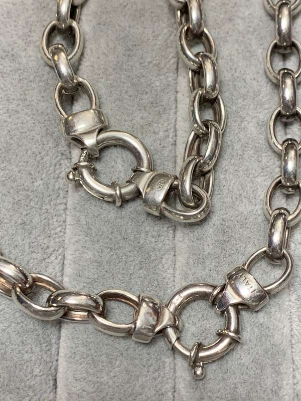 Silver Chain and Bracelet Set