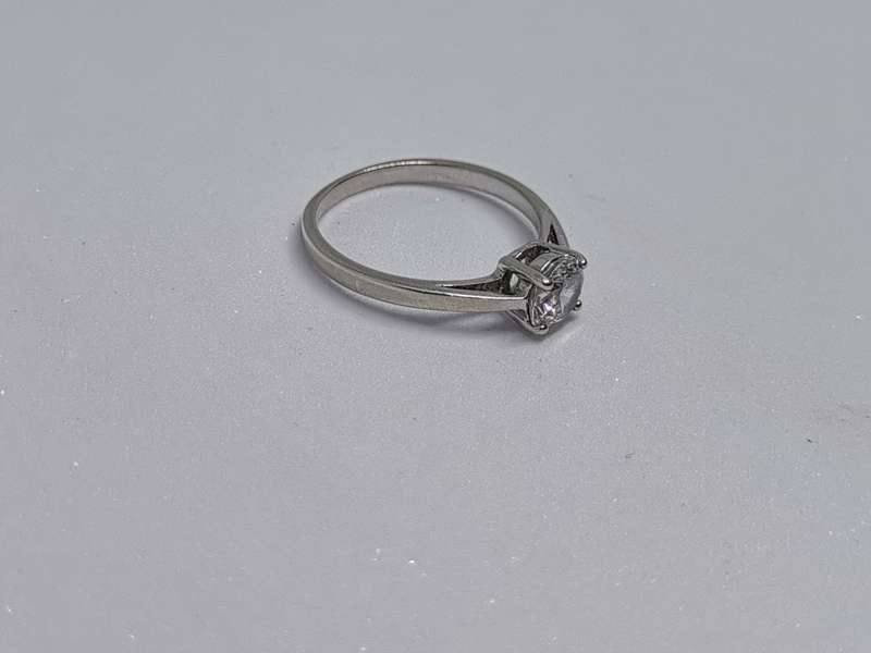 Silver Solitaire Ring