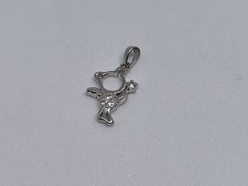 Silver Teddy Bear Pendant