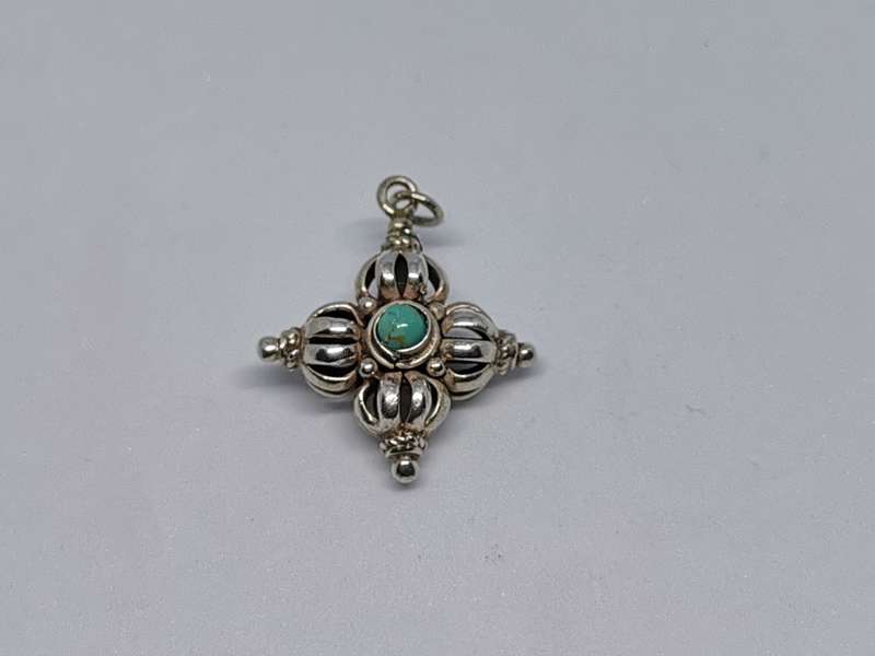 Silver Double Dorje Pendant