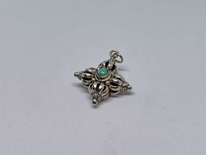 Silver Double Dorje Pendant