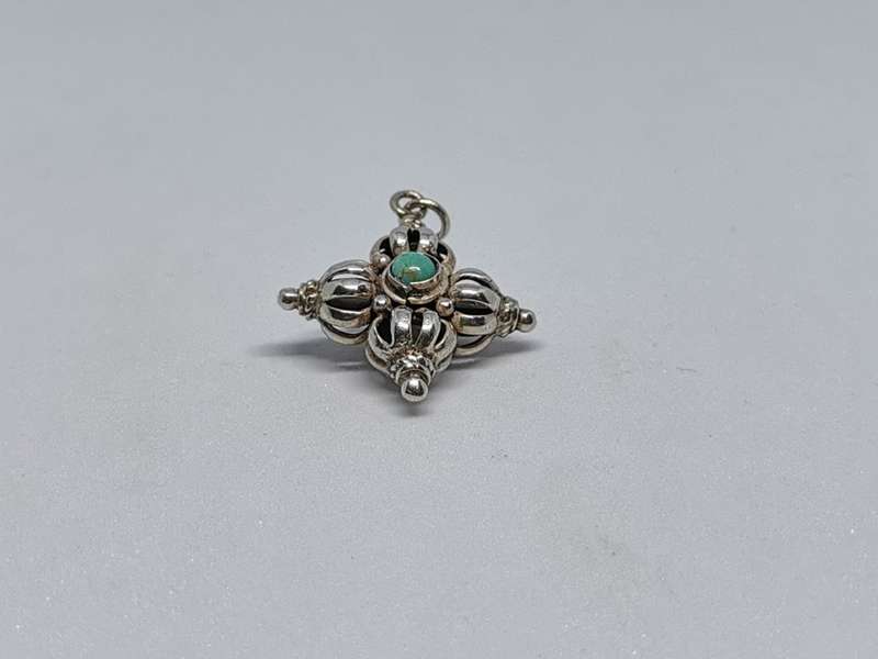 Silver Double Dorje Pendant
