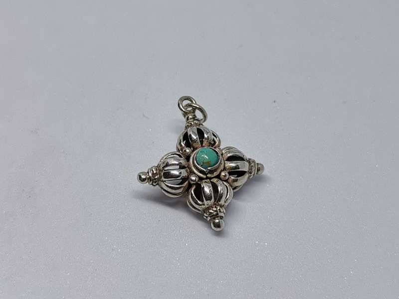 Silver Double Dorje Pendant