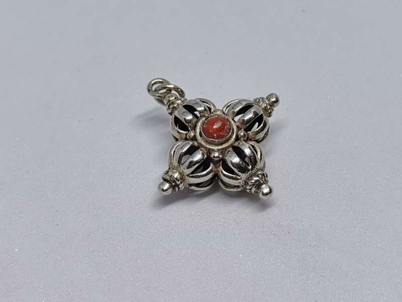 Silver Double Dorje Pendant