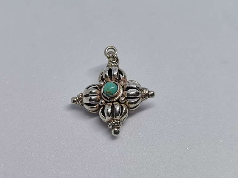 Silver Double Dorje Pendant